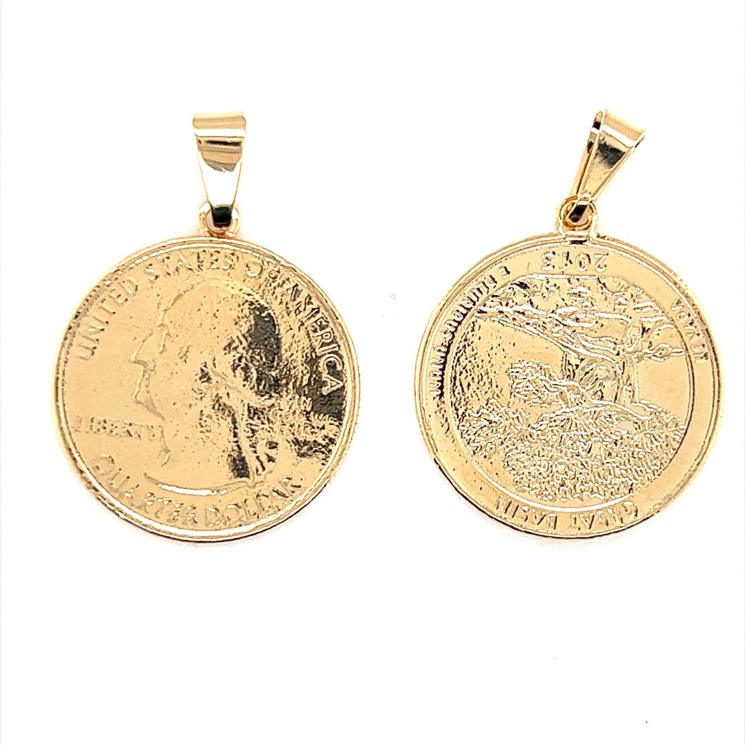 Coin Pendant 27mm - Gold Filled