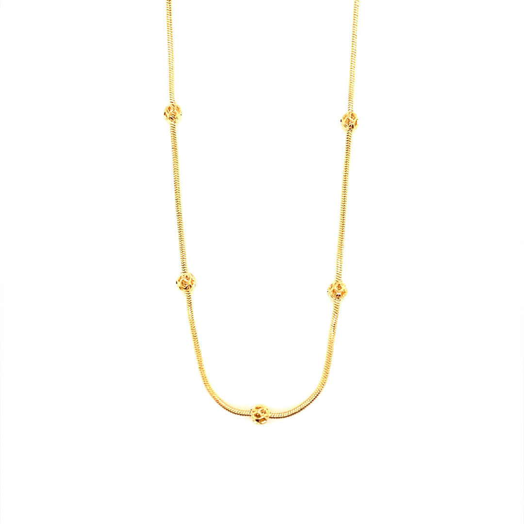 1.2mm Snake Chain with Bead Accents