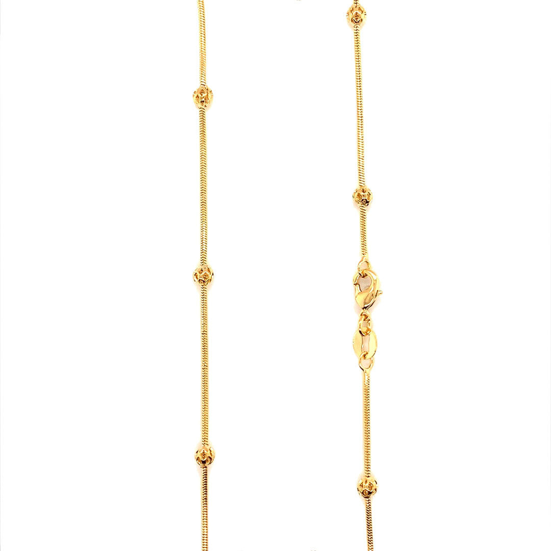 1.2mm Snake Chain with Bead Accents