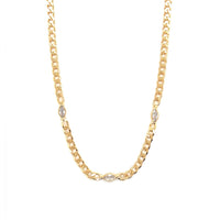 Curb Necklace with CZ Accents