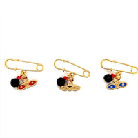 Pin with Dangling Saint Lucia Eyes 16mm - Gold Filled
