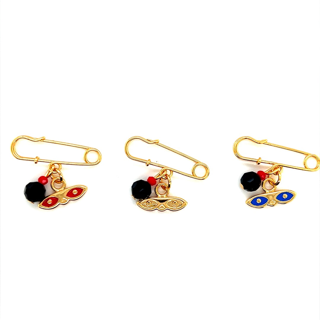 Pin with Dangling Saint Lucia Eyes 16mm - Gold Filled