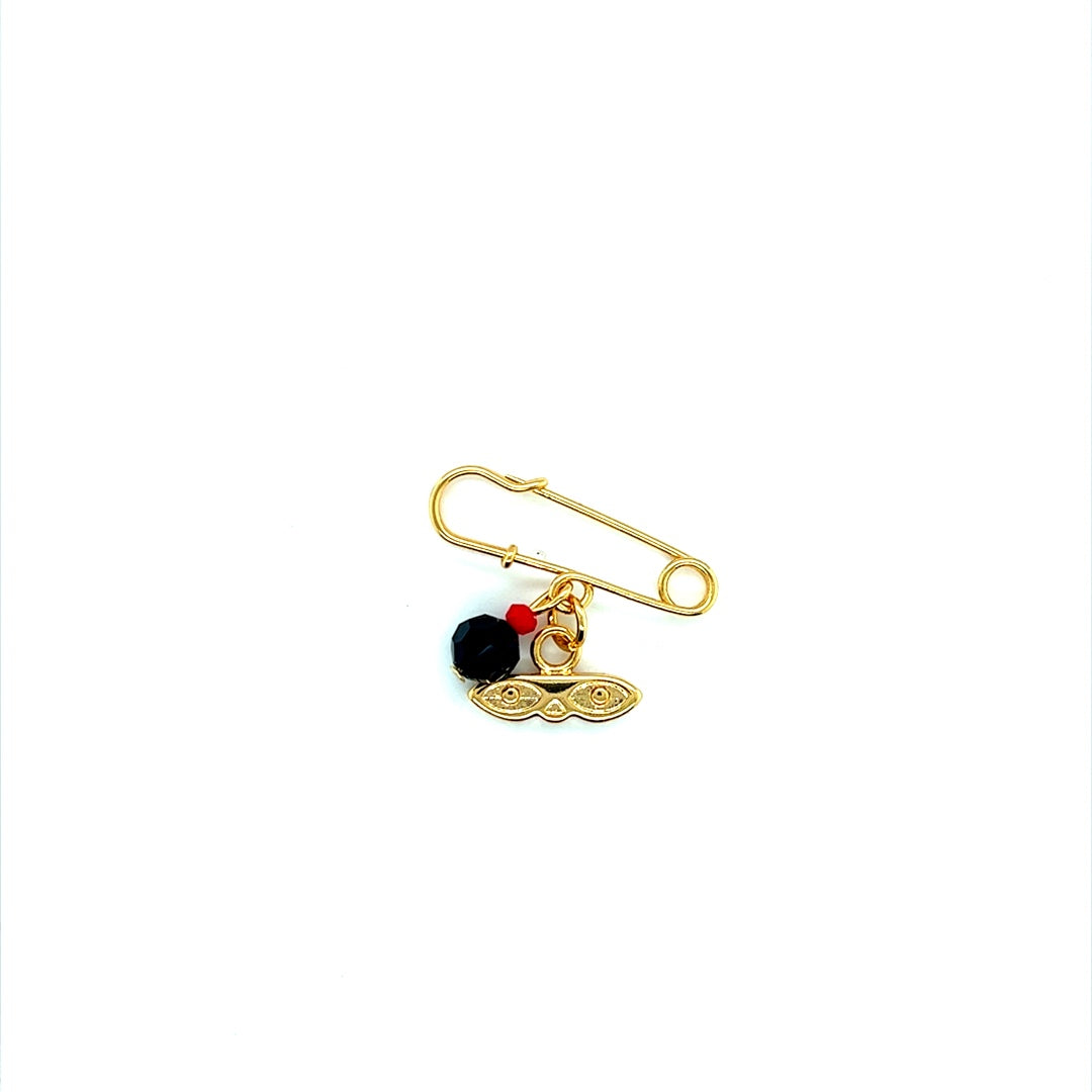 Pin with Dangling Saint Lucia Eyes 16mm - Gold Filled