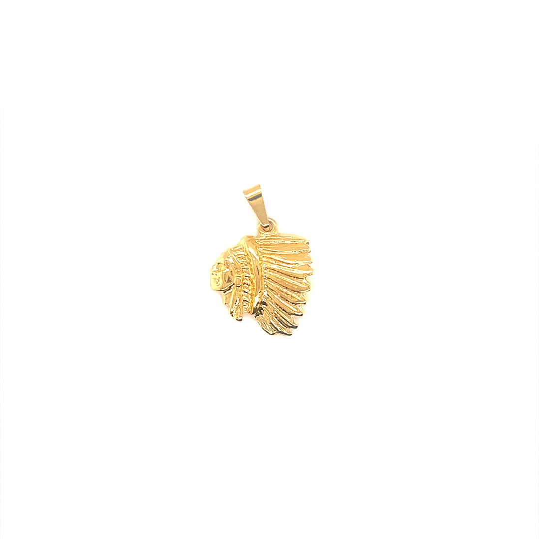 Indian Pendant 21mm - Gold Filled