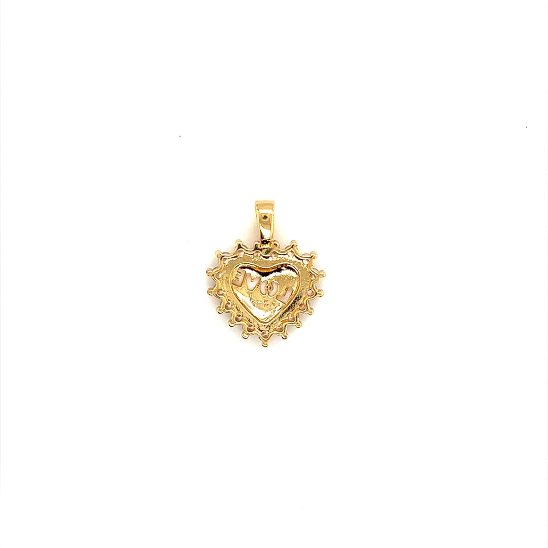 CZ Love Pendant 20mm - Gold Filled