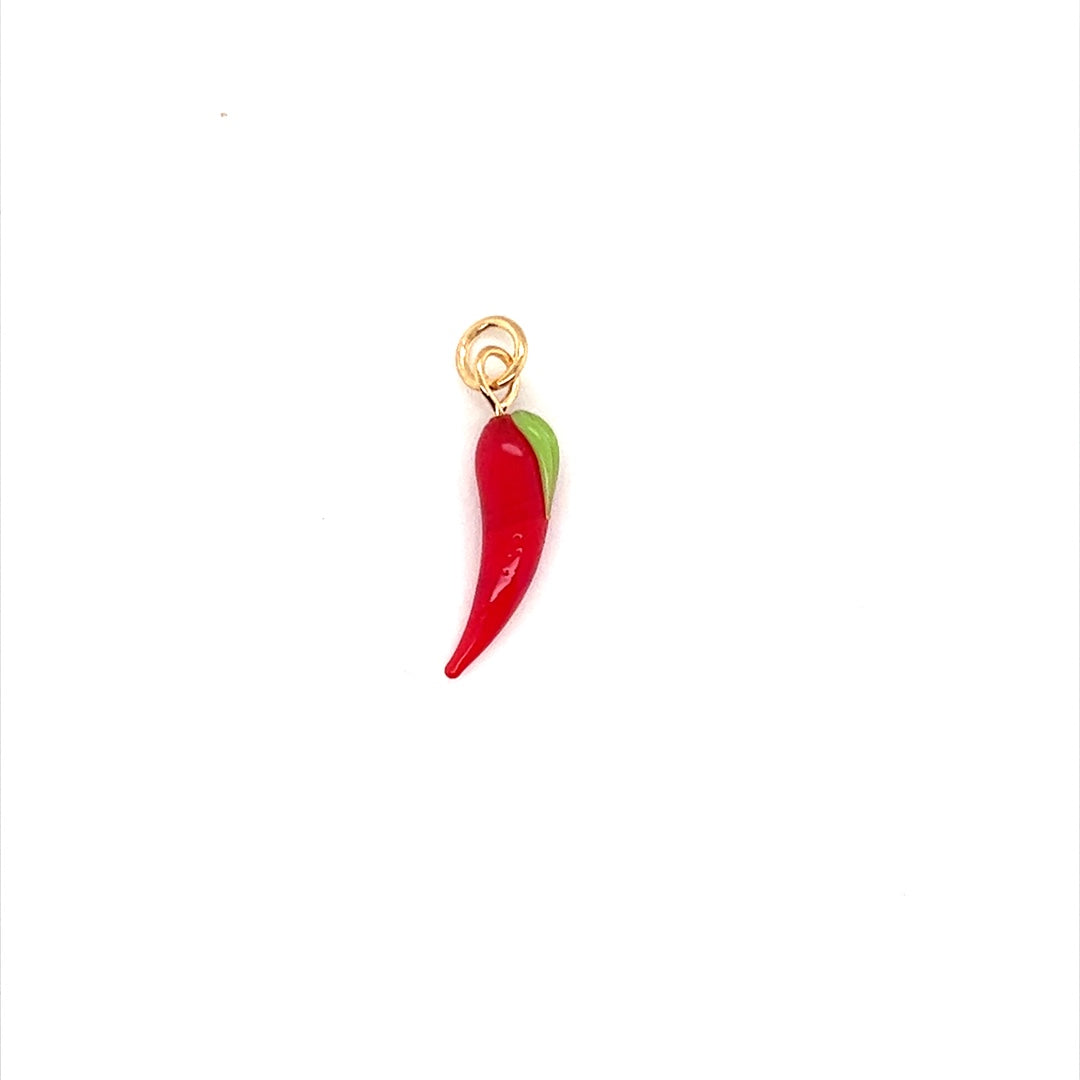 Glass Pepper Charm 5mm - Gold Filled