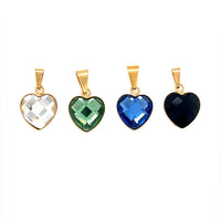Crystal Heart Pendant 13mm - Gold Filled