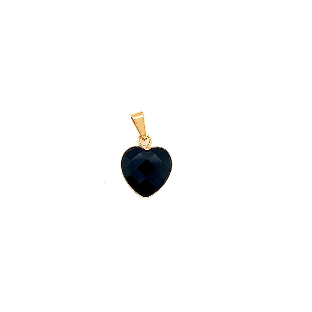Crystal Heart Pendant 13mm - Gold Filled