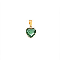 Crystal Heart Pendant 13mm - Gold Filled
