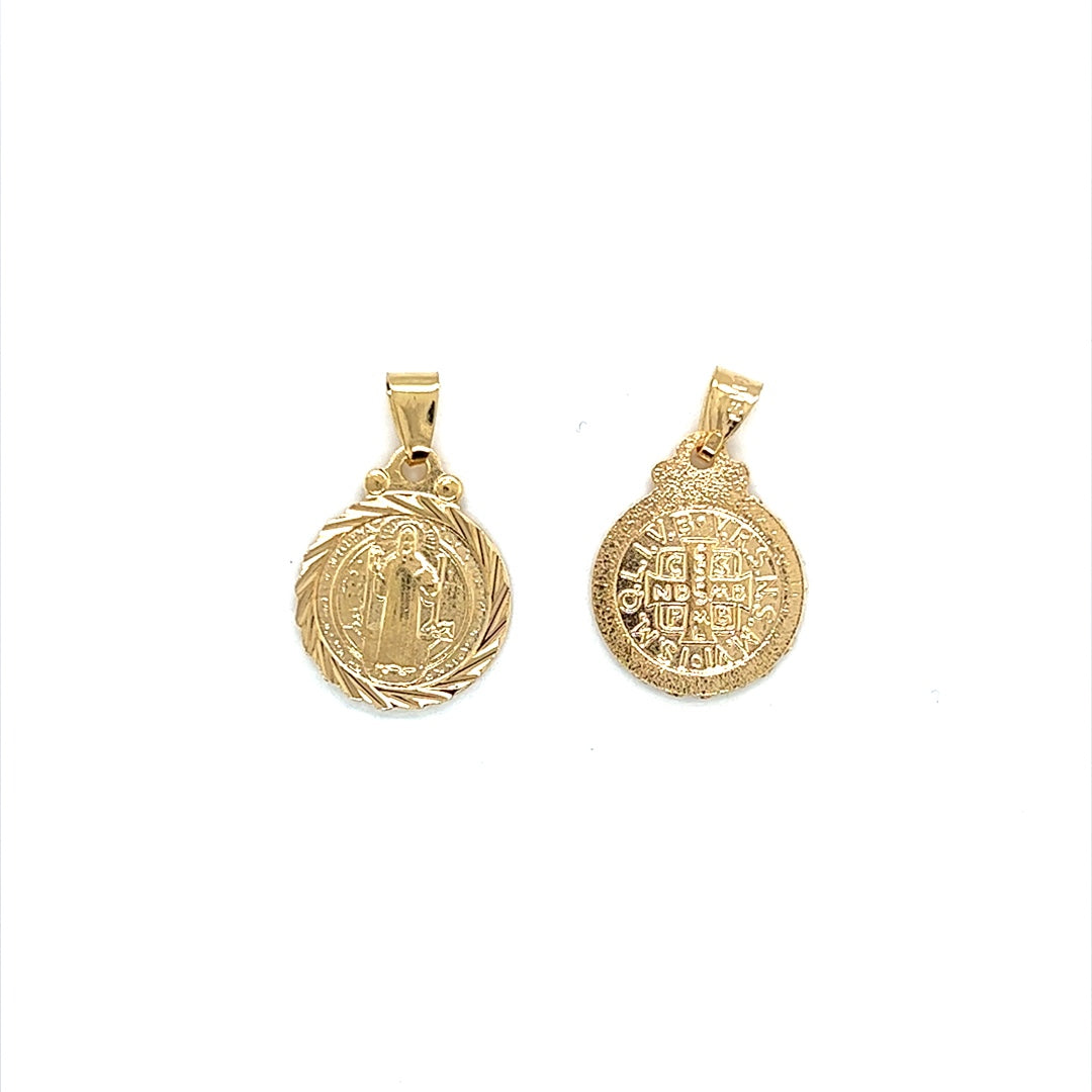 Saint Benedict Pendant 16mm - Gold Filled