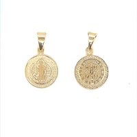 Mini Saint Benedict Pendant 15mm - Gold Filled