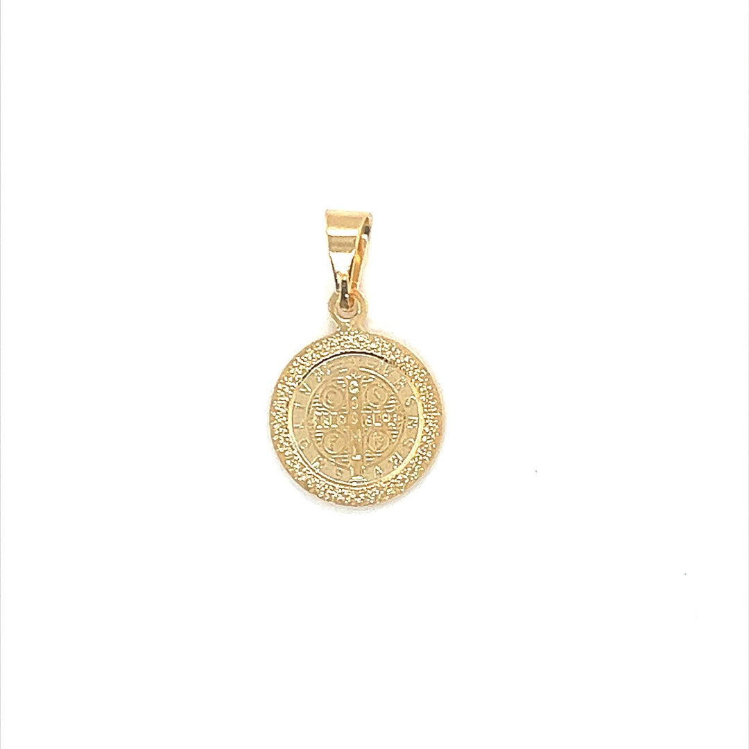 Mini Saint Benedict Pendant 15mm - Gold Filled