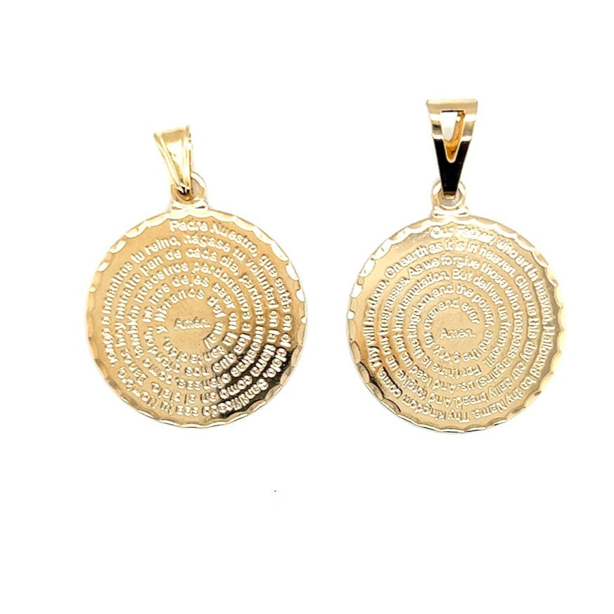 Our Father Prayer Pendant 30mm - Gold Filled