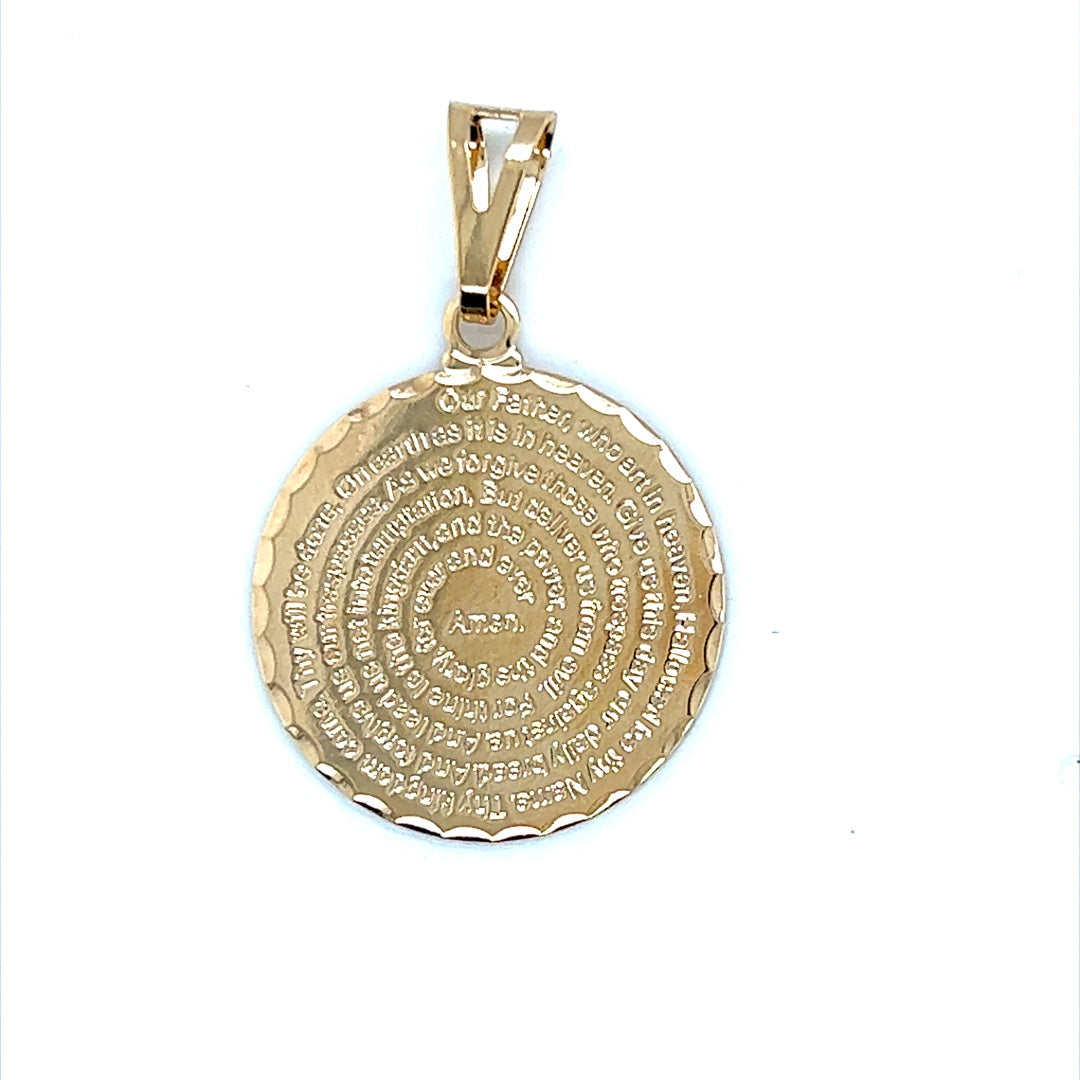 Our Father Prayer Pendant 30mm - Gold Filled