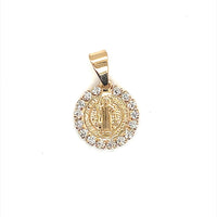 Mini CZ Saint Benedict Charm 12mm - Gold Filled
