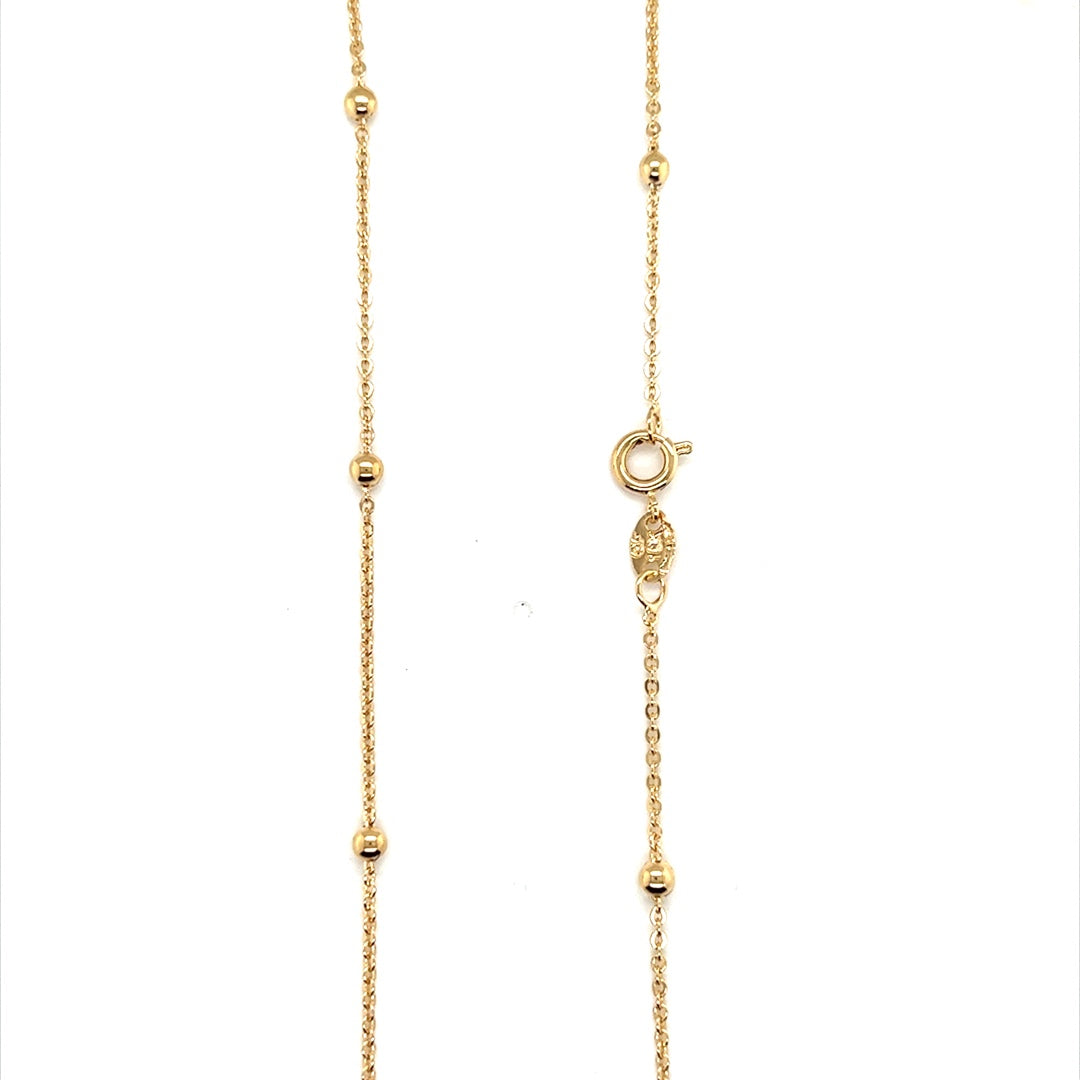 1.5mm Beaded Rolo Chain