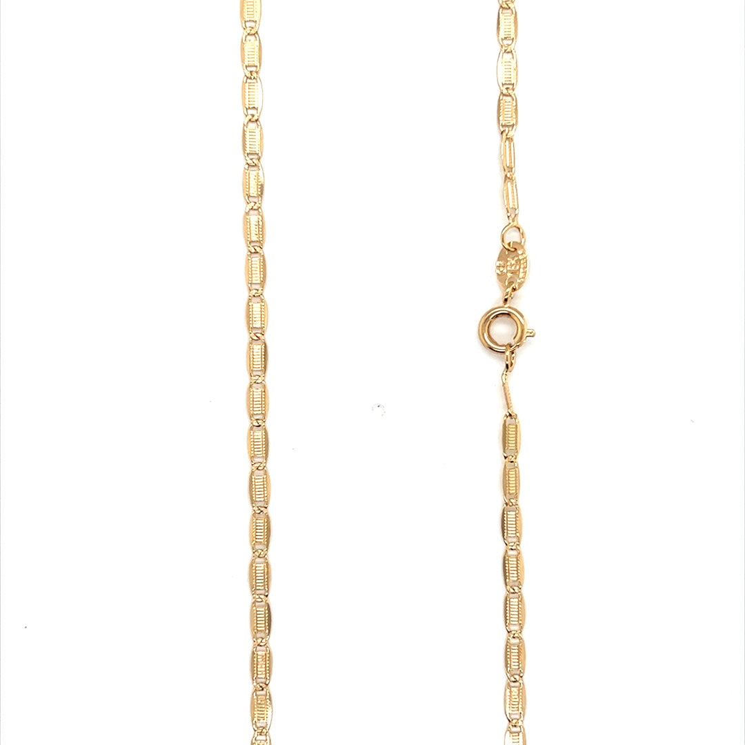 Beveled Rectangle Link Chain 3mm - Gold Filled