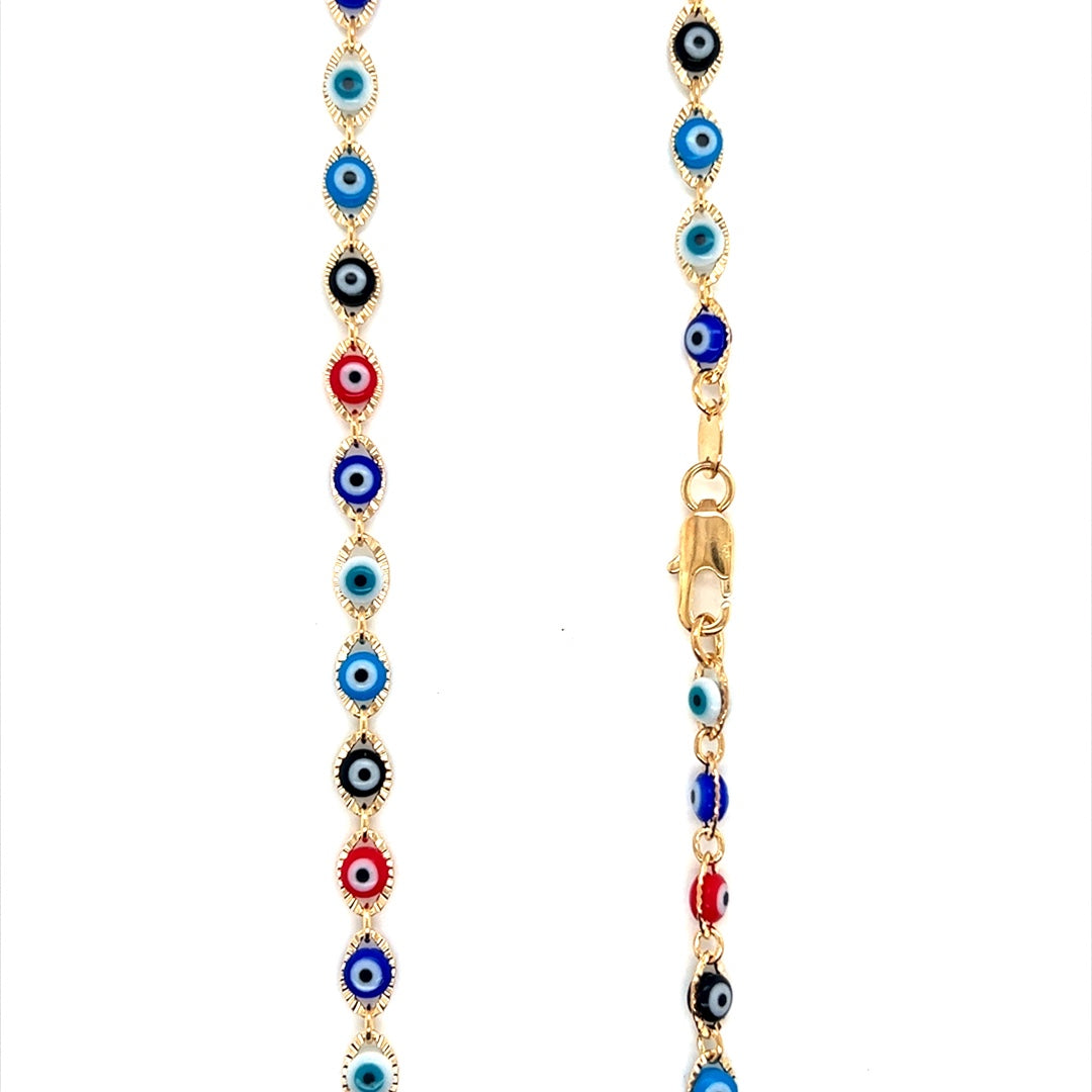 Evil Eye Necklace 3mm - Gold Filled