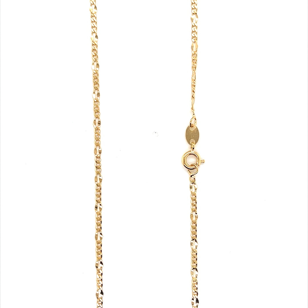 Dapped Curb Link Chain 1mm - Gold Filled