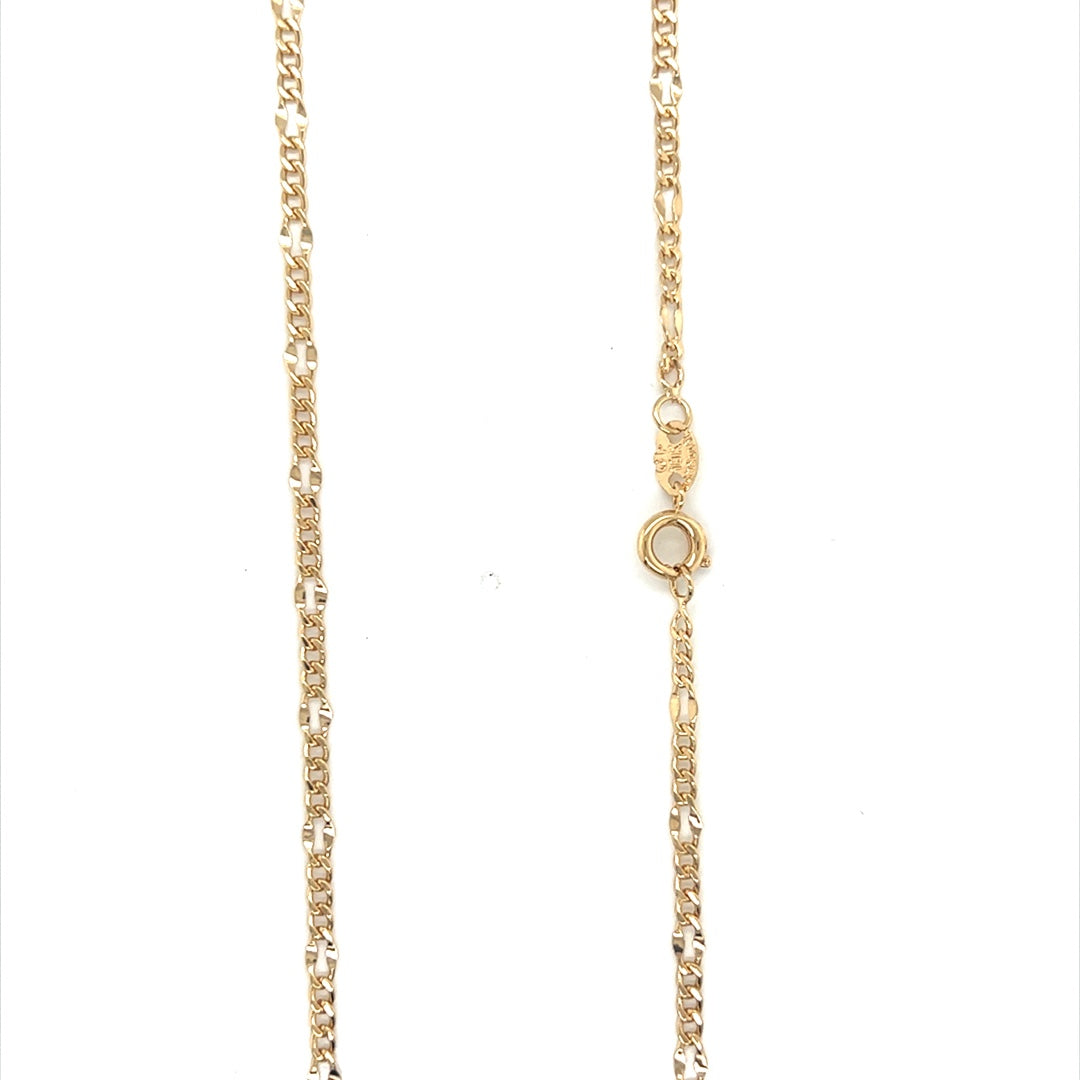 Dapped Curb Link Chain 2.5mm - Gold Filled
