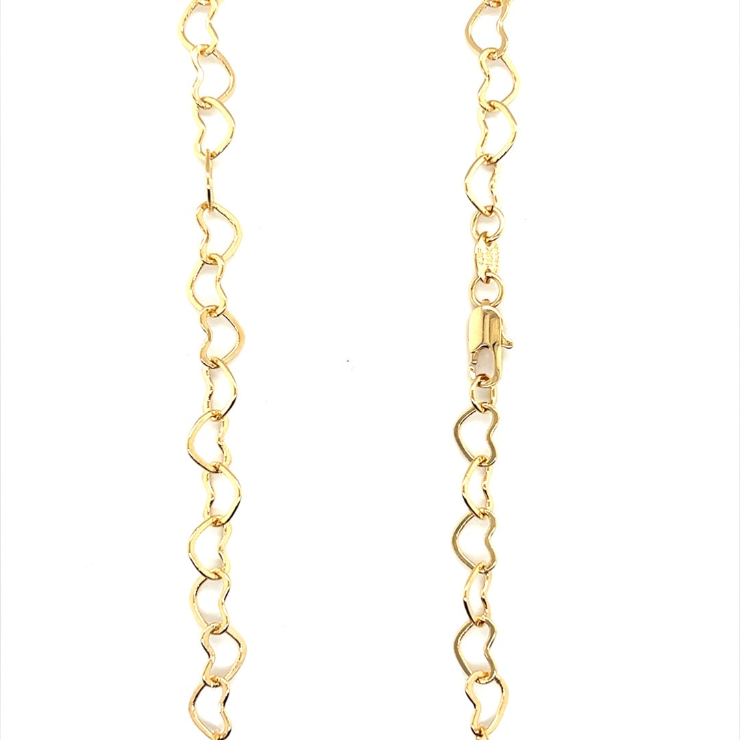 Heart Link Chain 6mm - Gold Filled