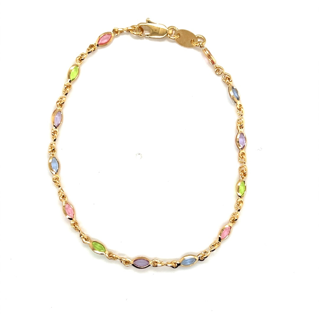 Oval Gemstone Link Bracelet