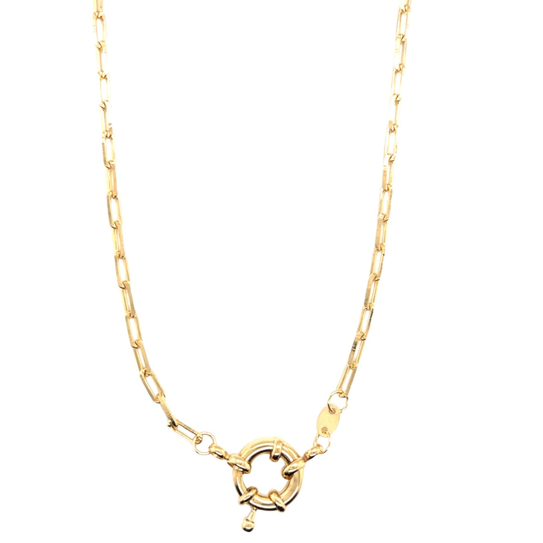 3mm Paperclip Chain with Large Bolt Ring Clasp