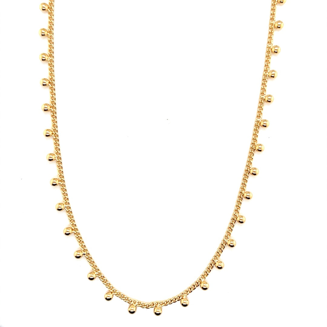Curb Chain with Dangling Beads