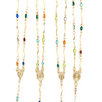 Multicolor Crystal Rosary Necklace