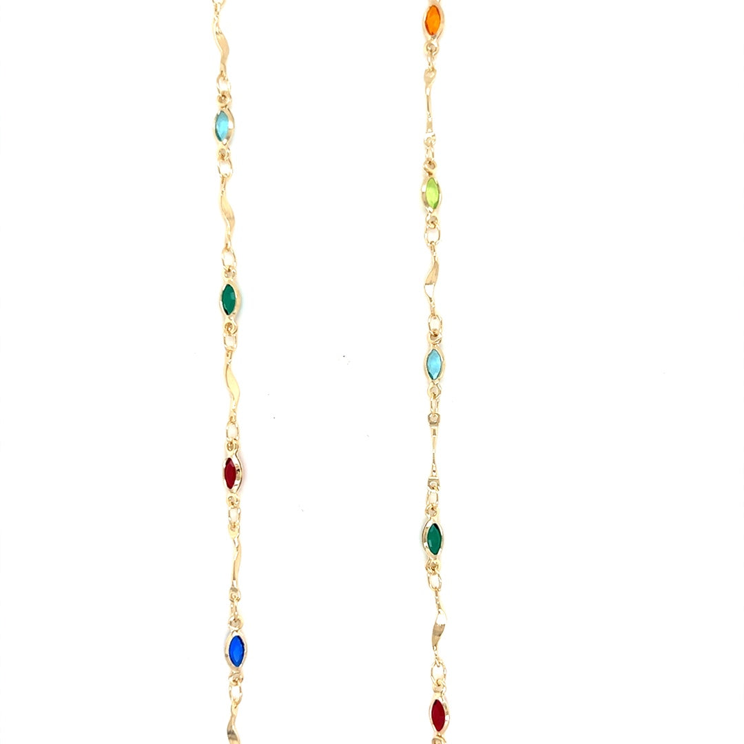 Multicolor Crystal Rosary Necklace