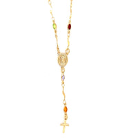 Multicolor Crystal Rosary Necklace