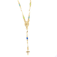 Multicolor Crystal Rosary Necklace