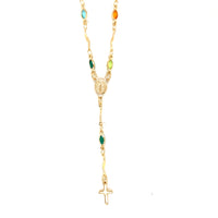 Multicolor Crystal Rosary Necklace
