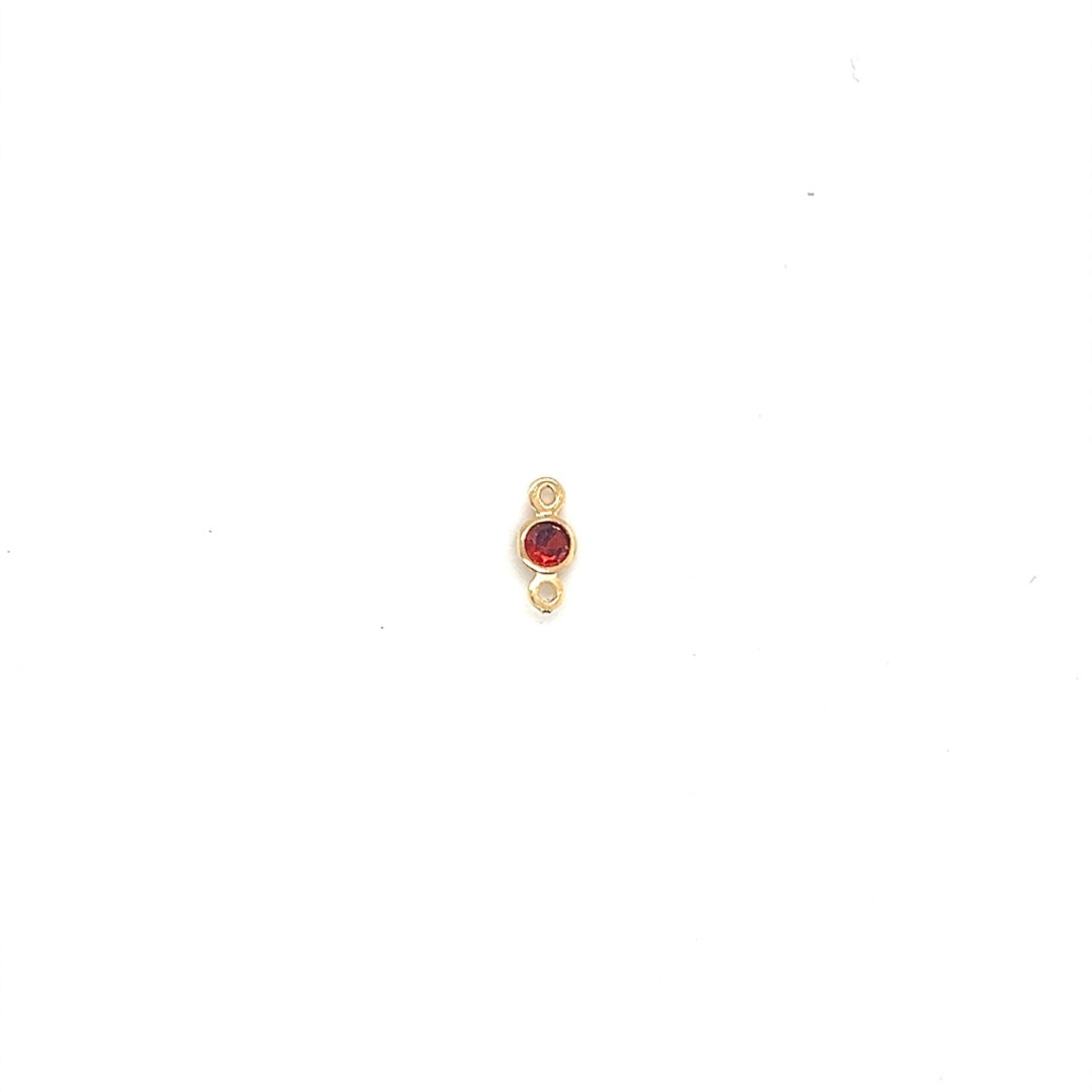 Round CZ Connector 4mm - Gold Filled