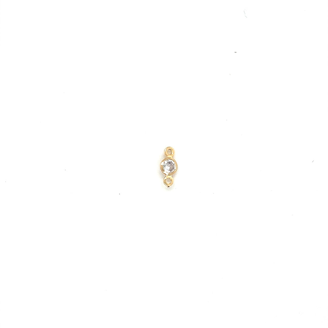 Round CZ Connector 4mm - Gold Filled
