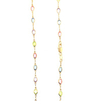 Oval Multicolor Crystal Necklace 2.5mm