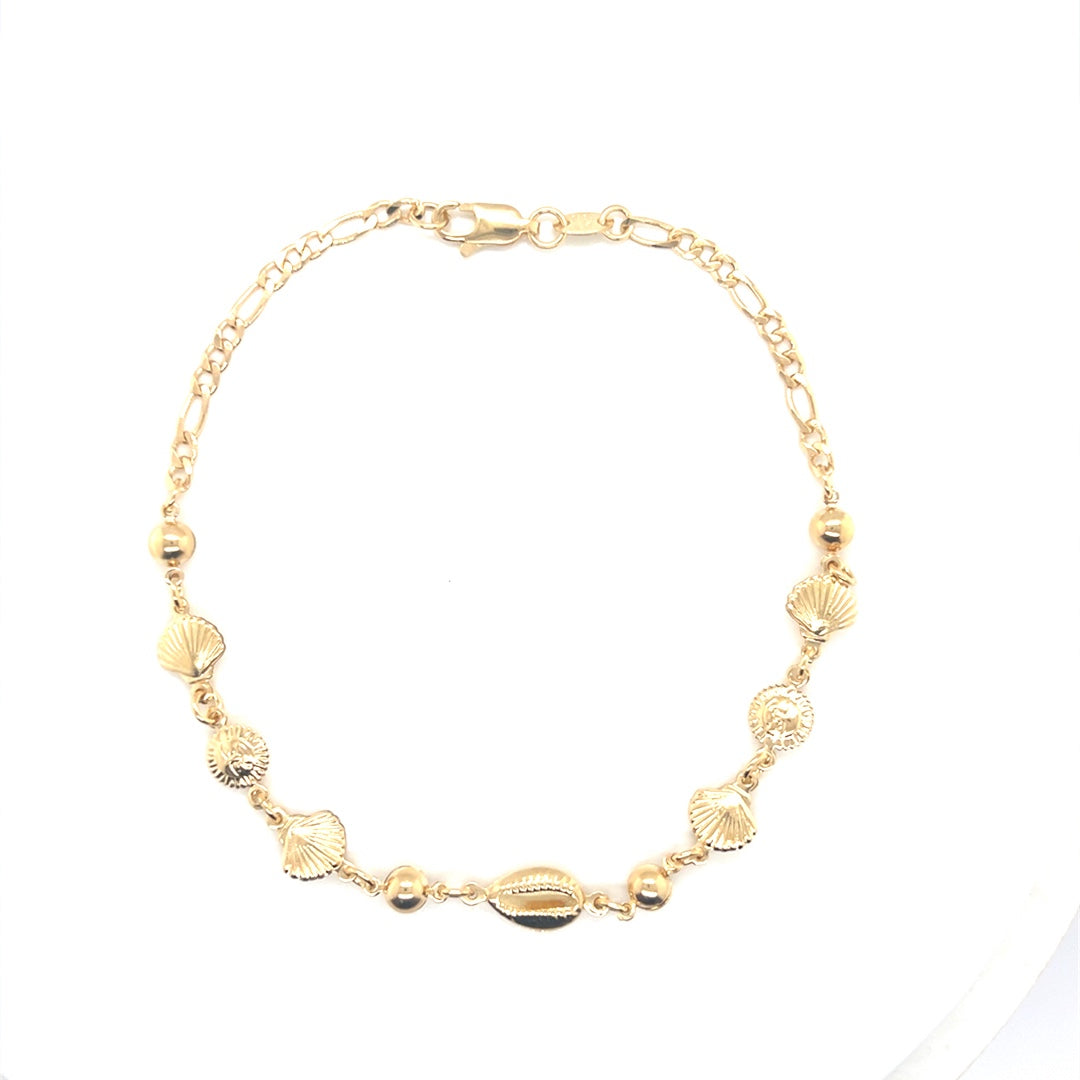 Sun & Shell Figaro Anklet