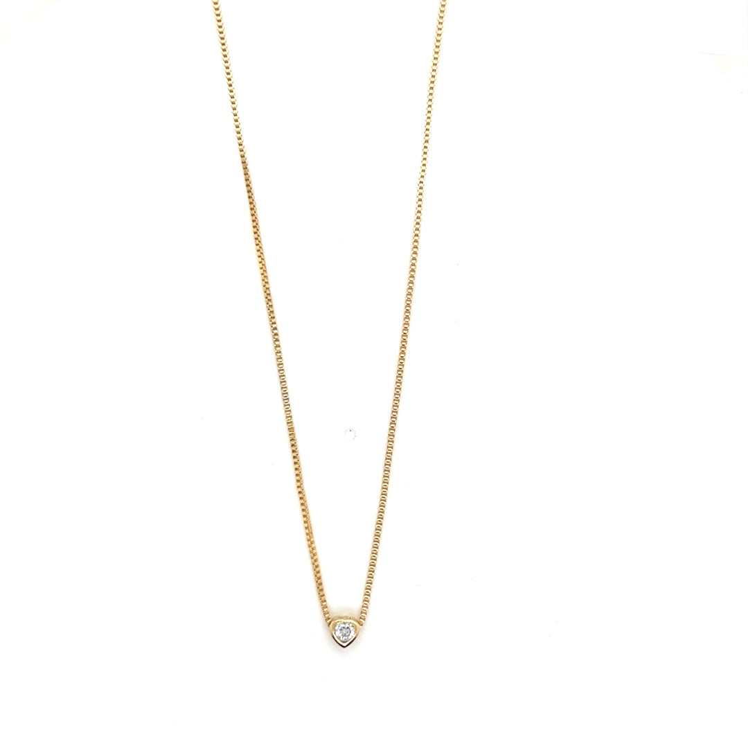 CZ Heart Box Necklace