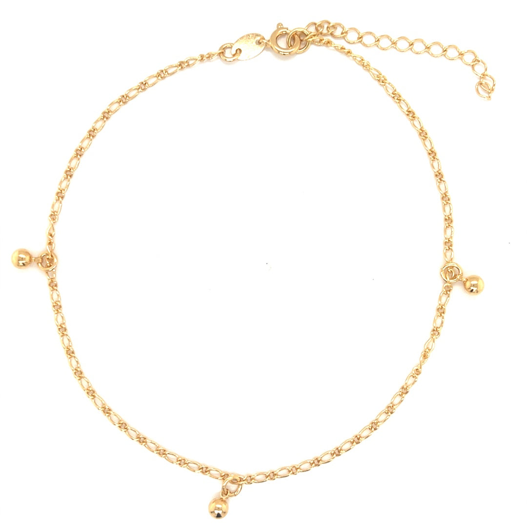 2mm Specialty Chain Anklet with Dangling Beads
