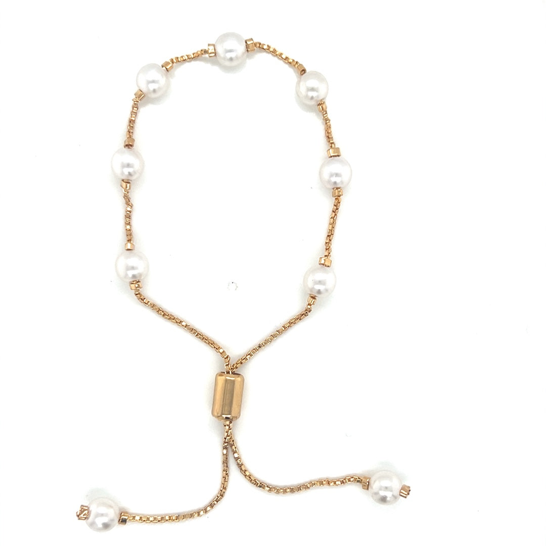 Adjustable Box Pearl Bracelet