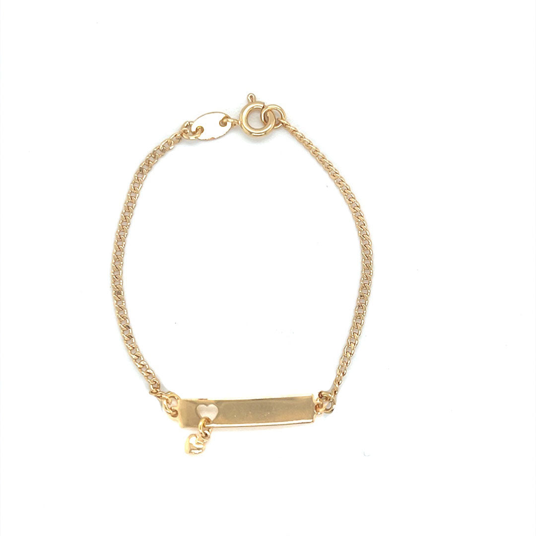 Engraveable Baby ID Bracelet with Hanging Heart