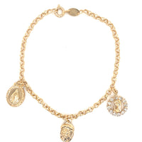 3mm Cable Bracelet with Dangling Religious Charms