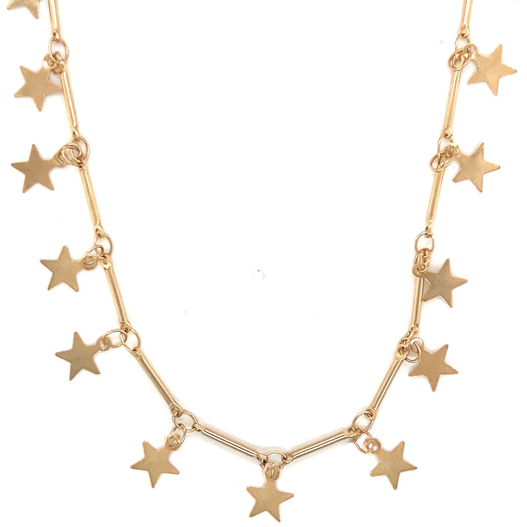 Bar Link Choker with Dangling Stars