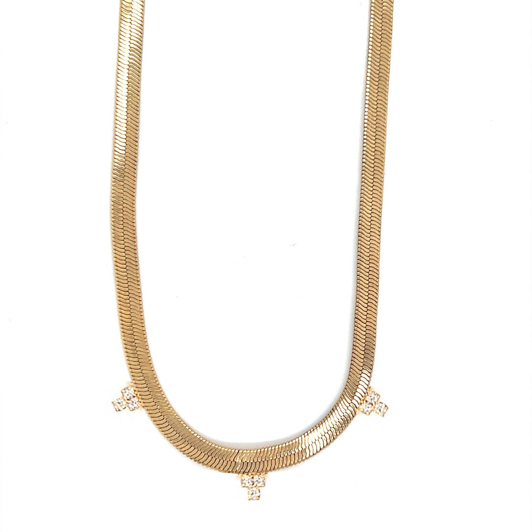 3mm Gold Filled CZ Herringbone Chain