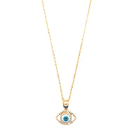 Cable Chain with Evil Eye Pendant