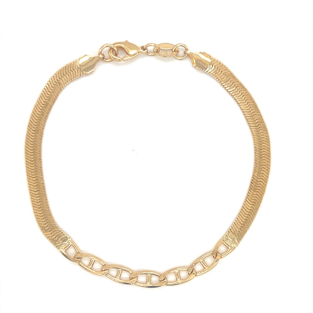 4mm Chain Link Herringbone Bracelet
