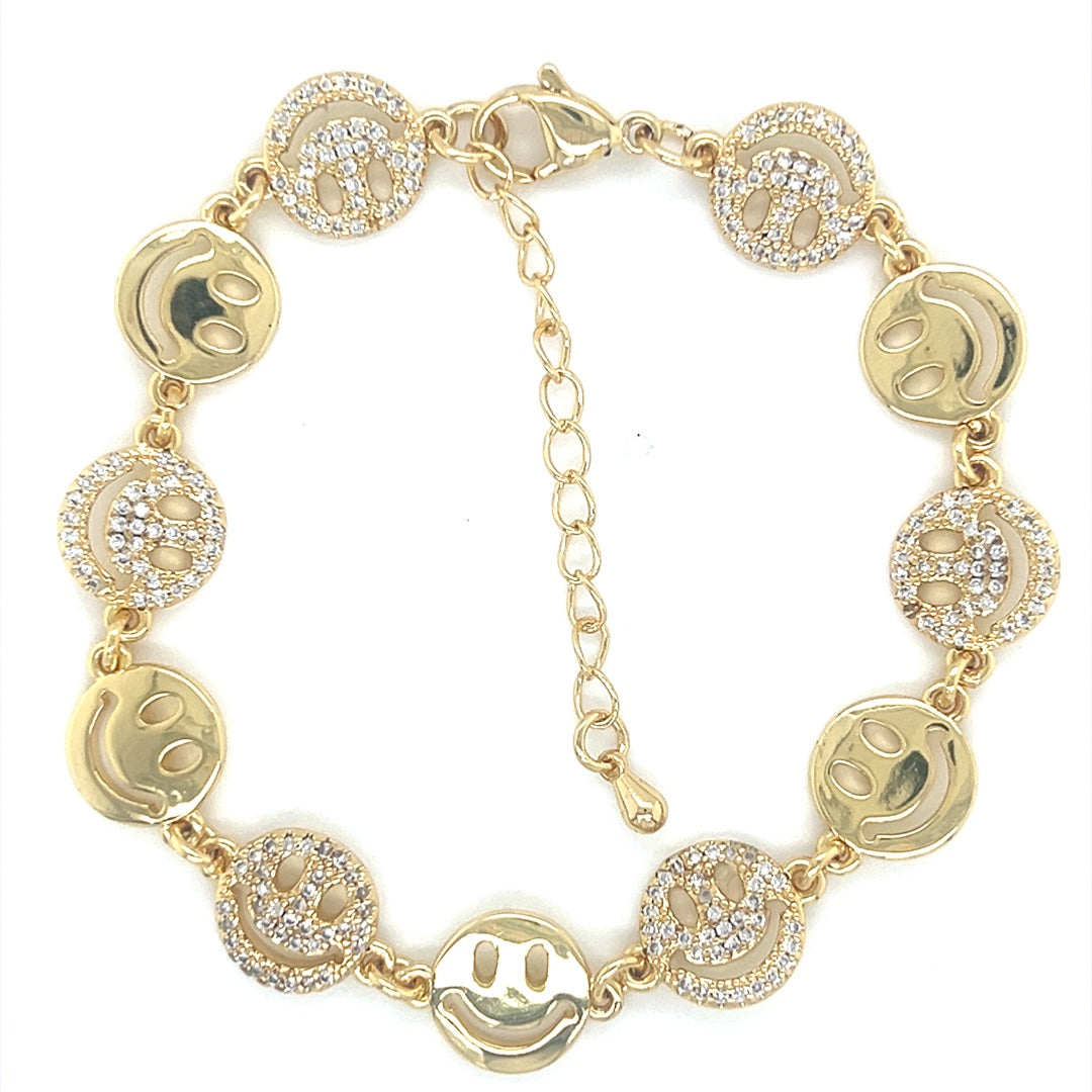 CZ Smiley Bracelet