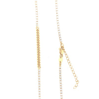Tennis Necklace with Curb Accent