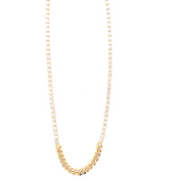 Tennis Necklace with Curb Accent