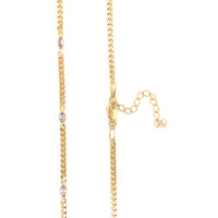 Curb Necklace with CZ Accents